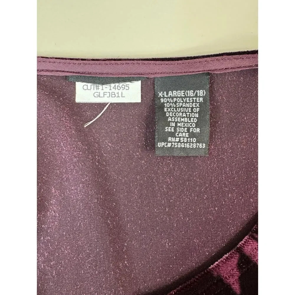 Velvet Burnout Purple Flower Layered Cami Cardigan Women’s XL Y2K 90s Vibes - Picture 7 of 9